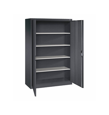 Stahlschrank 9480-000 S10574 schwarz 120,0 x 50,0 x 195,0 cm, aufgebaut